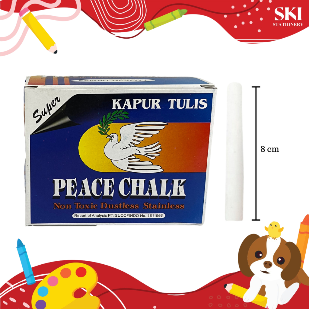

Kapur Papan Tulis Putih / Warna Warni Peace Chalk