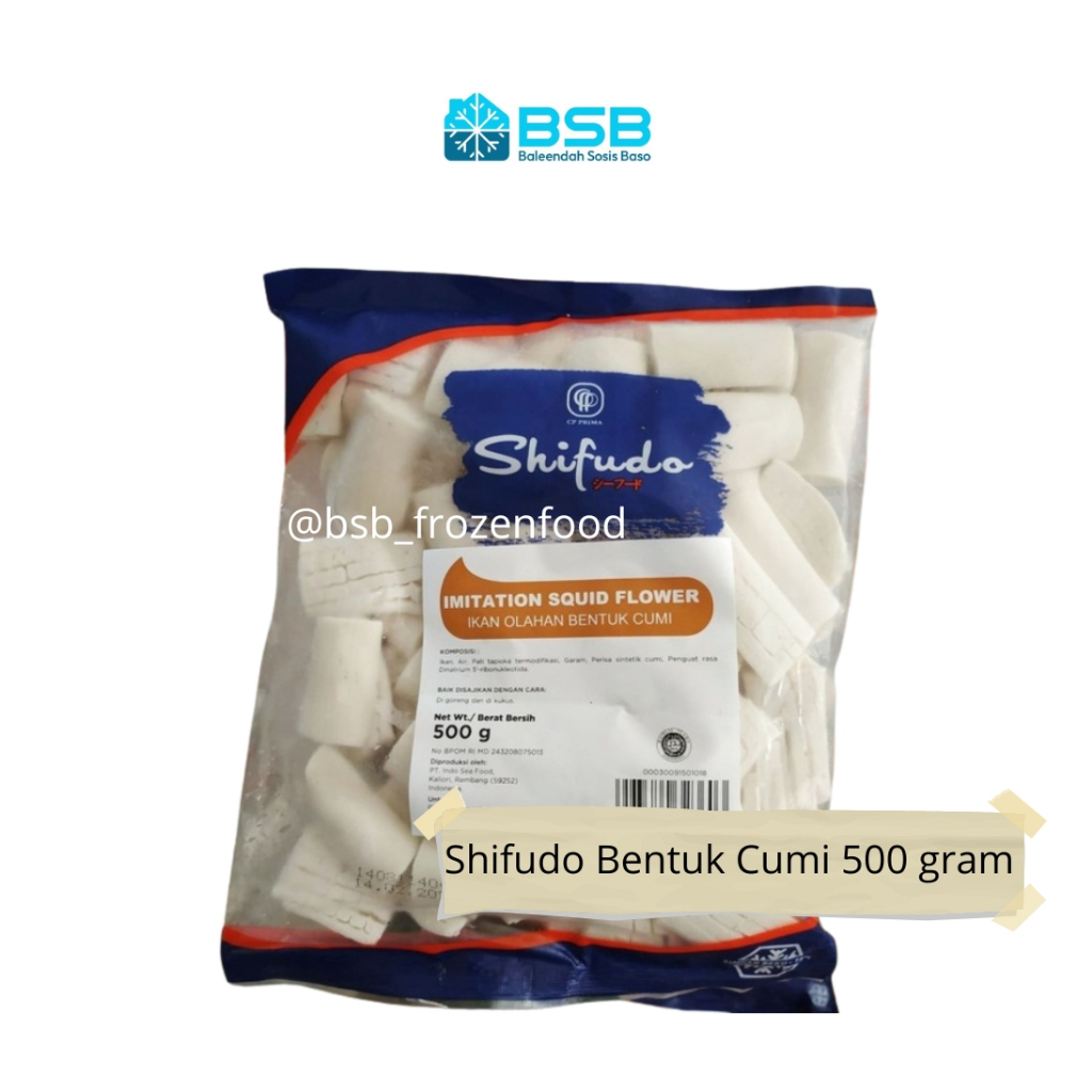 

SHIFUDO Imitation Squid Flower / Kembang Cumi / Ikan Olahan Bentuk Cumi 500 gram