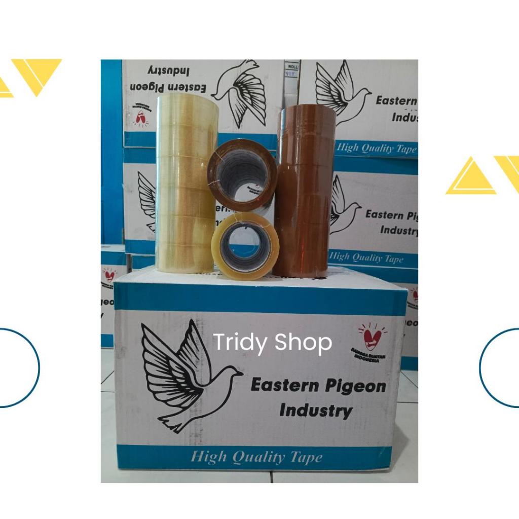 

Lakban Bening Coklat isolasi selotip tape lakban packing online per dus merek pigeon