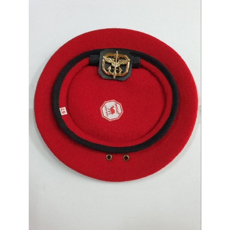 Emblem Dan Baret Camel Kopassus  | Baret Camel Army | Topi Baret Unta Merah | Emblem Baret Camel