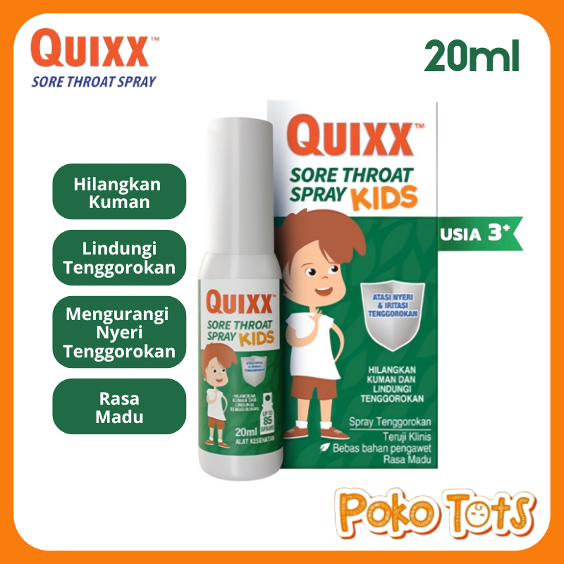 Quixx Sore Throat Spray Kids 20ml Spray Pereda Nyeri Tenggorokan Anak JB