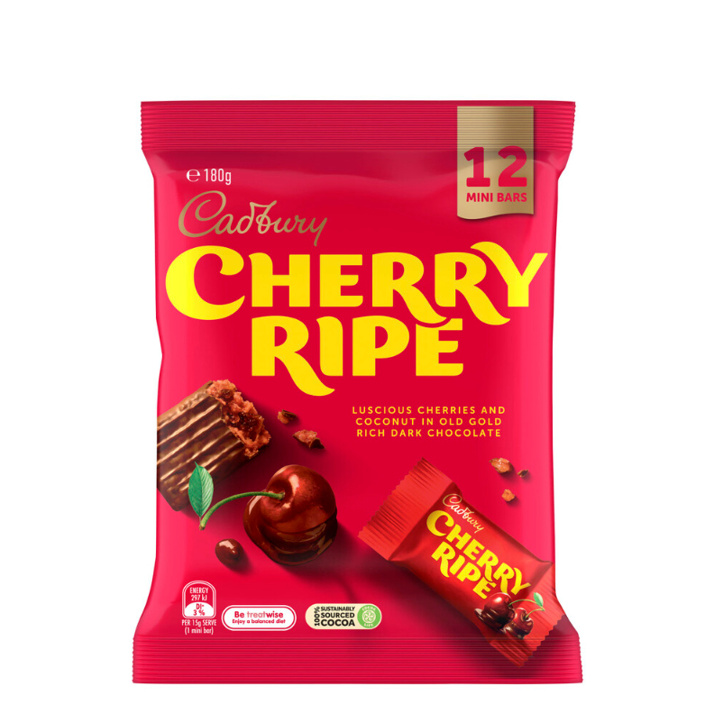 

Cadbury Cherry Ripe Chocolate Sharepack 12 Pack 180g