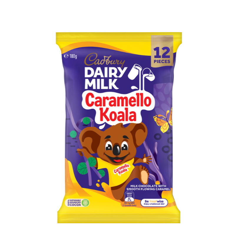 

Cadbury Dairy Milk Chocolate Caramello Koala Sharepack 12 Pack 180g