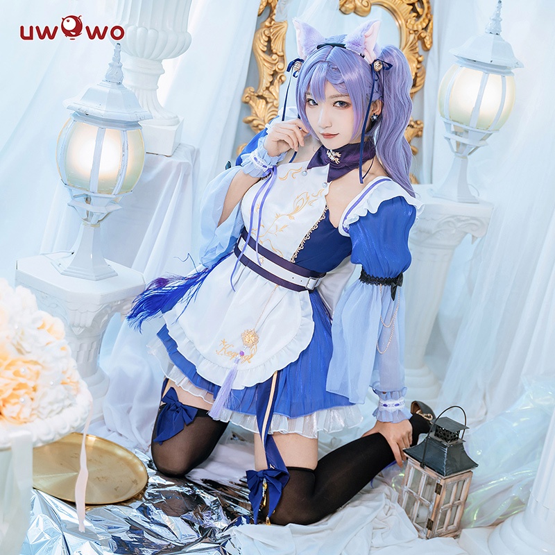 【Uwowo】Genshin Impact cosplay Keqing cosplay Costume and Keqing Wig