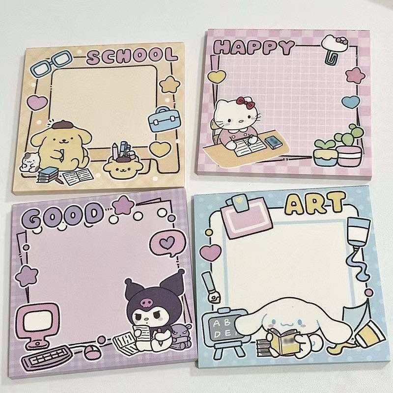 

10 lembar Sticky Notes Sanrio Hello Kitty Kuromi Cinnamoroll