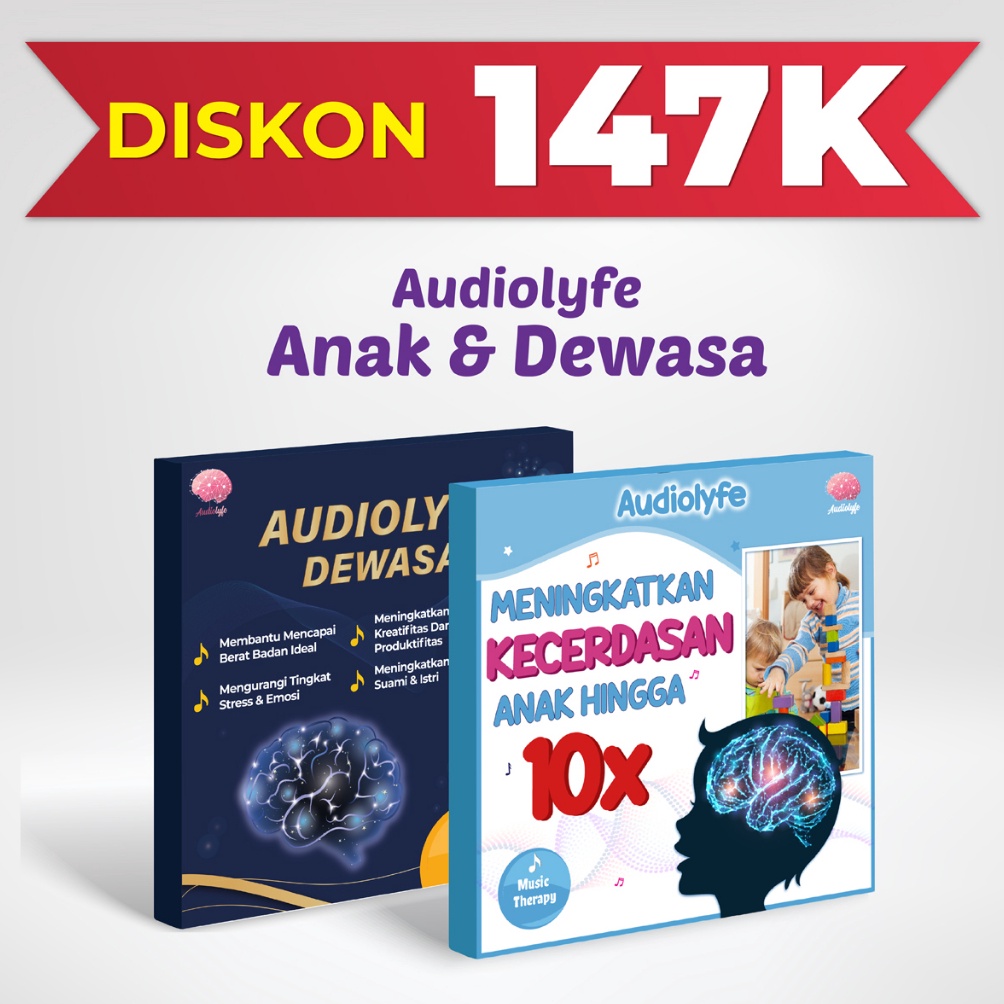 KODE K23I Bundling Audiolyfe Anak  Audiolyfe Dewasa Stimulasi Otak 1x Lipat