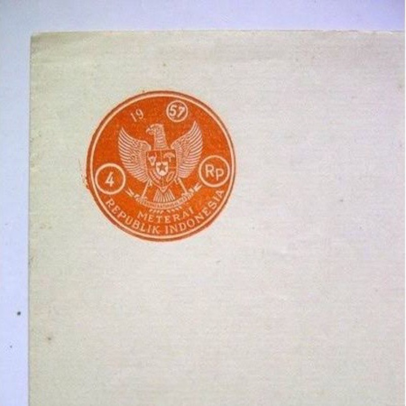 Kertas Segel Tahun 1957 Asli Original