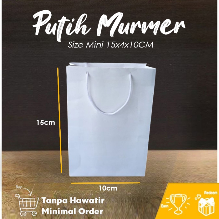 

(Mini Size) Paper Bag Putih Uk. 15x4x10 CM Paking Parfume, Paper Bag Kado Packaging Souvenir Pernikahan, Papper Bag Warna Murah