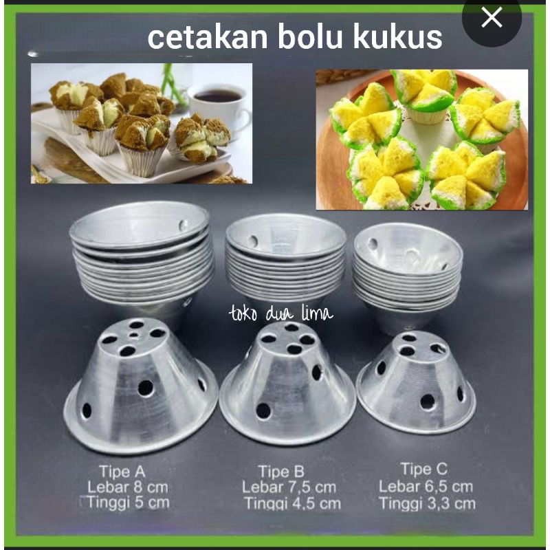 cetakan bolu kukus press aluminium isi 12 /cetakan kue