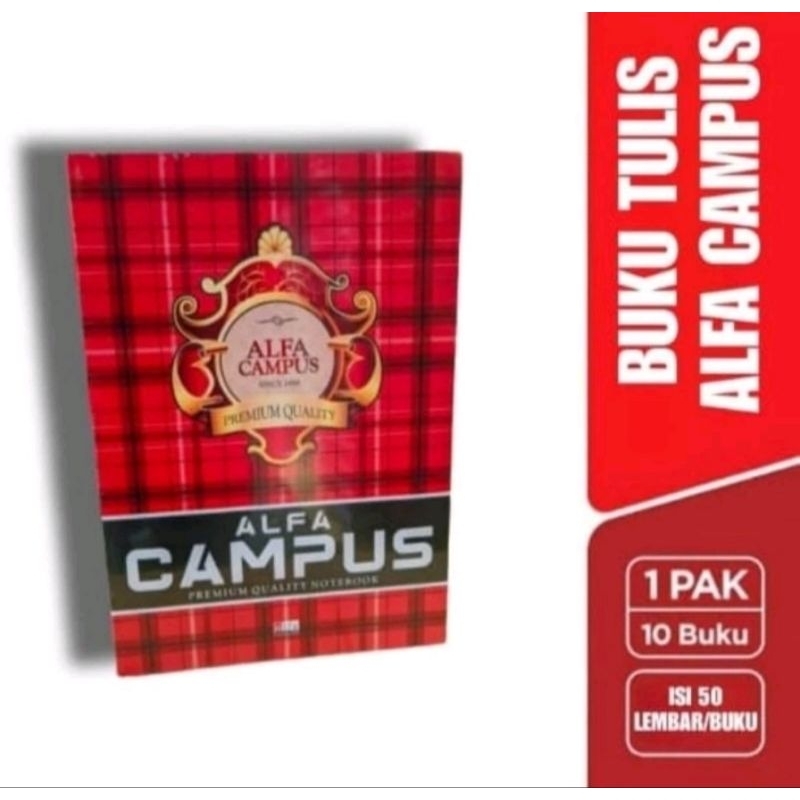 

Buku Tulis Alfa Campus 50 Lembar Boxy Per Pack Isi 10 Buku