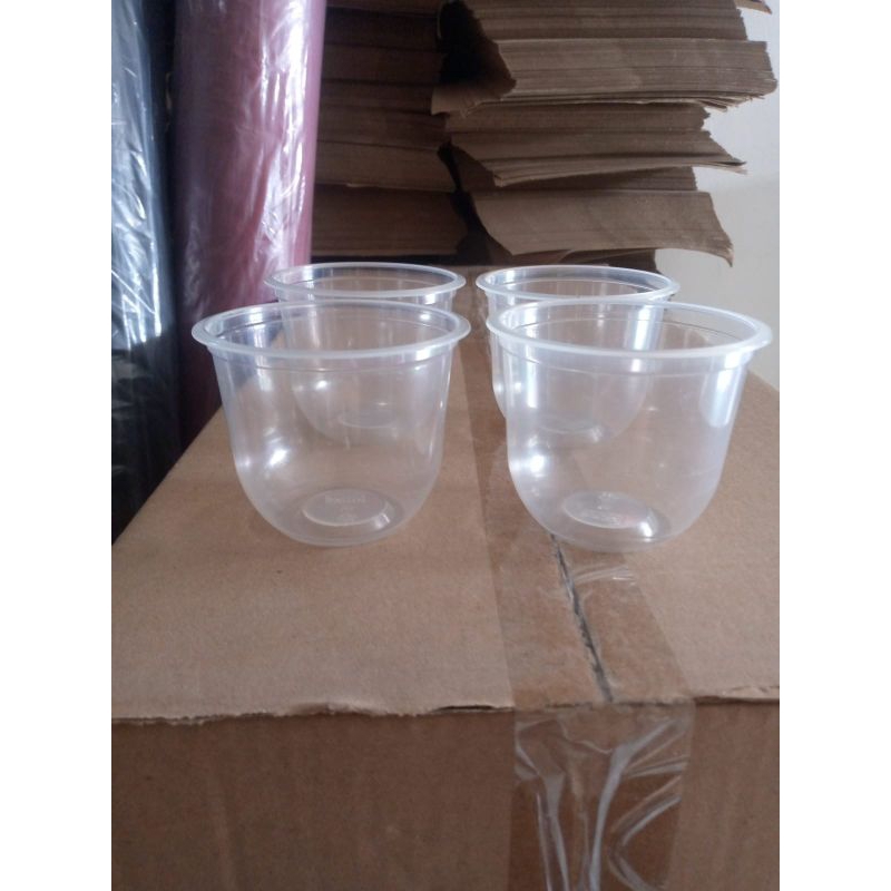 HP - Gelas Plastik Cup 10 U Oz 8gr OVAL BSM  /Pudding/Es Jelly/Agar -Agar/Ice Cream / Salad Buah /De