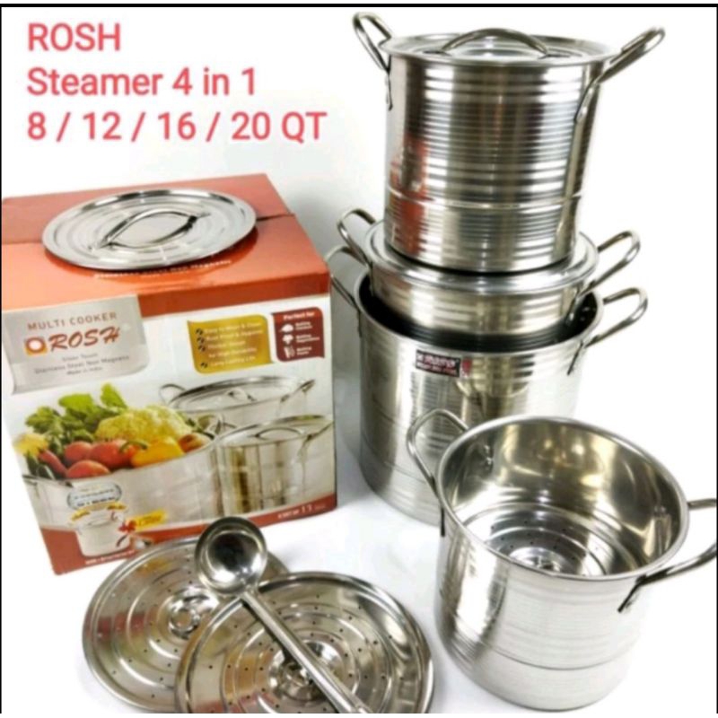 Panci Stainless Steel Stockpot Isi 4pcs Rosh ORIGINAL / PANCI ROSH SET 4pcs