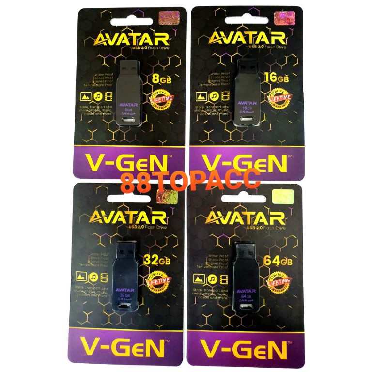 Flashdisk Vgen Avatar 8GB 16GB 32GB 64GB 128GB  USB Flashdisk V Gen Original  Flash Disk Vgen g FX4