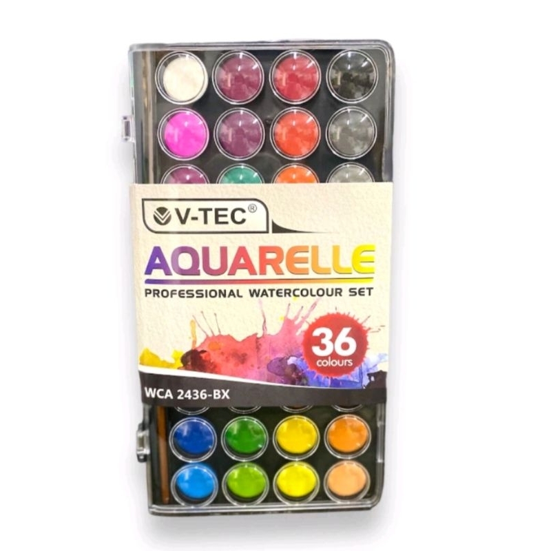

V-TEC Aquarelle Watercolor Set isi 24 Warna ,36 Warna WCA-BX | Cat Air set - Part 2/2