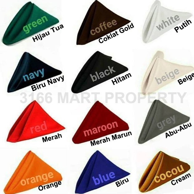 Jangan Ketinggalan order Promo Napkin Hotel Folding Napkin Dinner Napkin Cotton Napkin Serbet  Hitam
