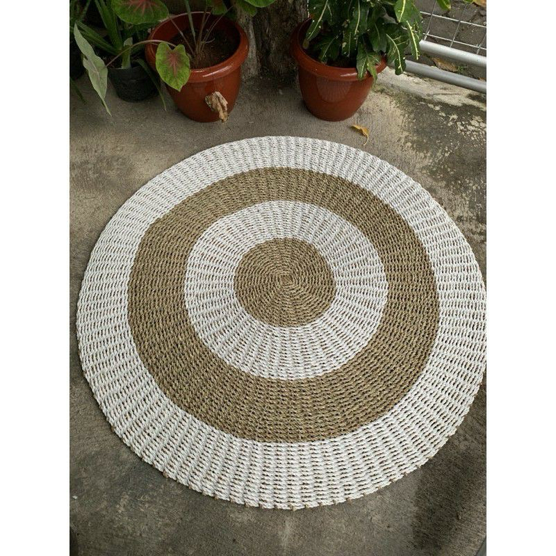 RUG BULAT ANYAM SEAGRAS//D120 BISA PILIH WARNA//FLOOR MAT/KARPET ANYAM