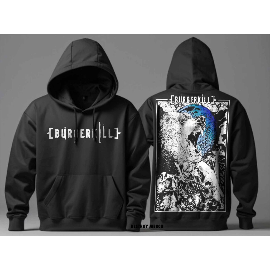HOODIE BURGERKILL,JAKET BURGERKILL FREE STIKER,JAKET HODDIE,JAKET PRIA,JAKET HITAM