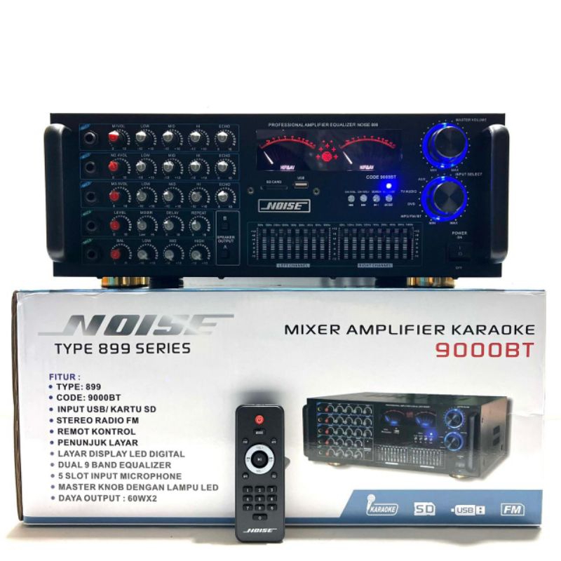 Amplifier Noise 9000BT Original Karaoke Power Ampli Noise 9000 BT bluetooth - USB - SD Card