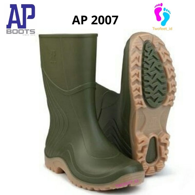 SEPATU BOOT SAFETY KARET AP 2007 GREEN 3743 AP BOOTS PENDEK HIJAUAP BOOTS 2007 Pendek Sepatu Boot