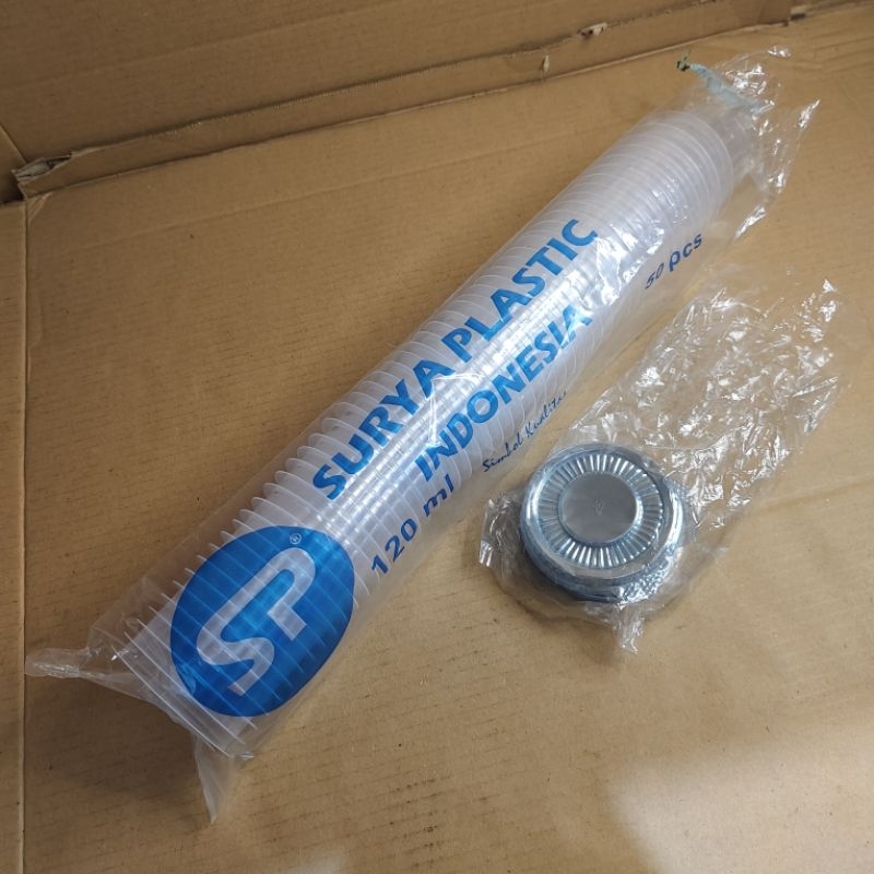 cup puding 120 ml dan tutupnya