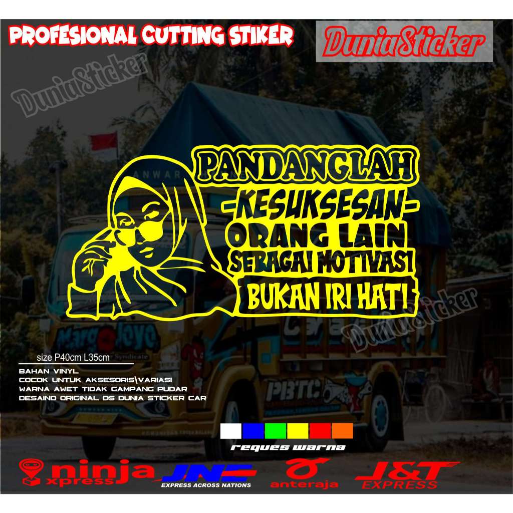 TERBARU STICKER KACA MOBIL TRUK CENTER PICKUP STICKER CUTING PANDANGLAH KESUKSESAN ORANG LAIN