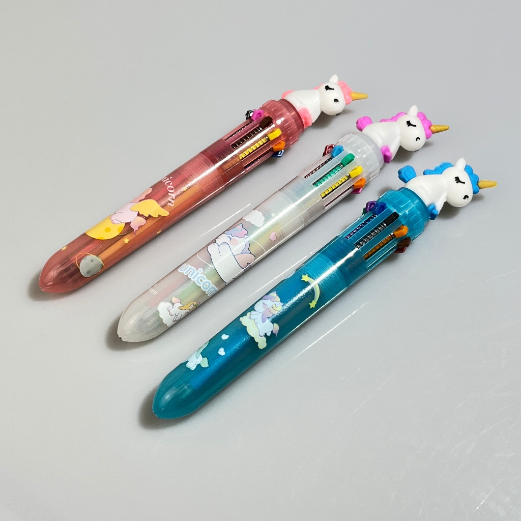 Pulpen 10 Warna Karakter Unicorn