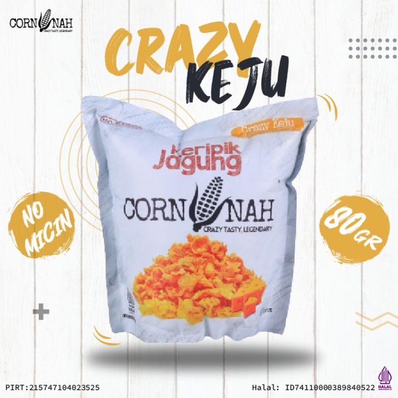 

Cornnah Corn Premium Flakes Snack Keripik Jagung Sereal Halal Rasa Keju