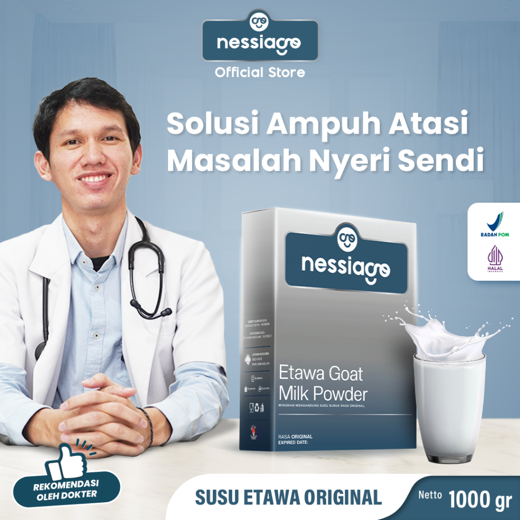 

Nessiago Susu Kambing Etawa Bubuk 1 KG Rasa Original | Ettawa Goat Milk Powder Drink COD Natural Asli Herbal Pemulihan Nyeri Sendi