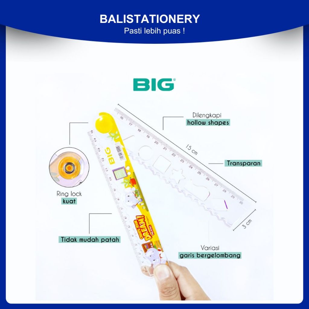 

BIG Penggaris Lipat/ Penggaris Transparan / Foldable Ruler / Bum-E Series 30 CM PG-5701