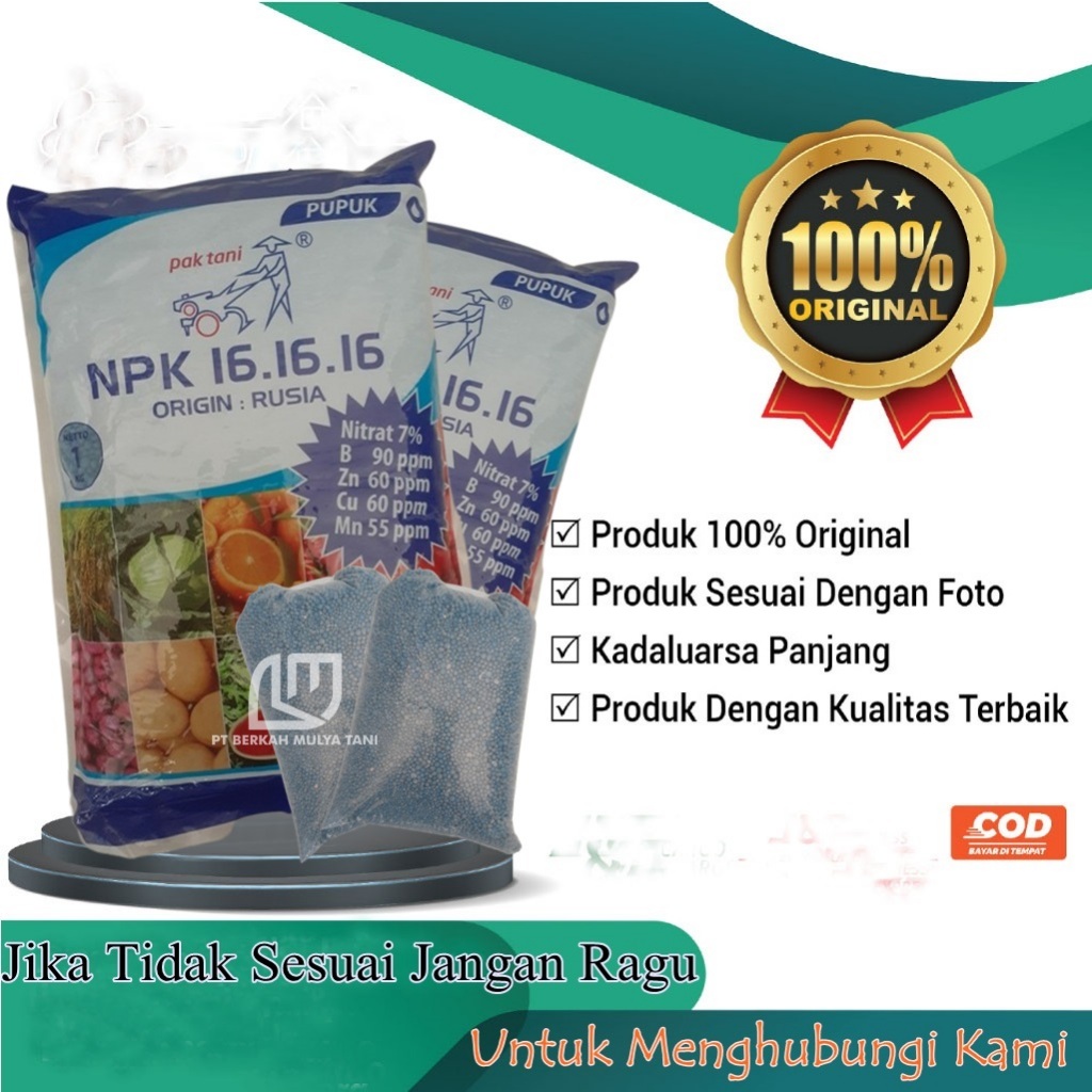 PUPUK NPK 161616 PAK TANI ORIGIN RUSIA 1 KG KEMASAN PABRIK / REPACK