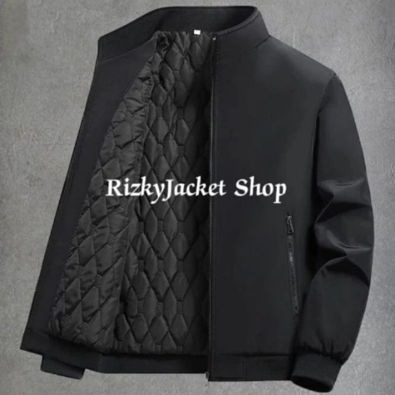 Jaket wilthing pria wanita tebal/Jaket bomber puring kotak tebal busa/ jaket motor berkualitas premi