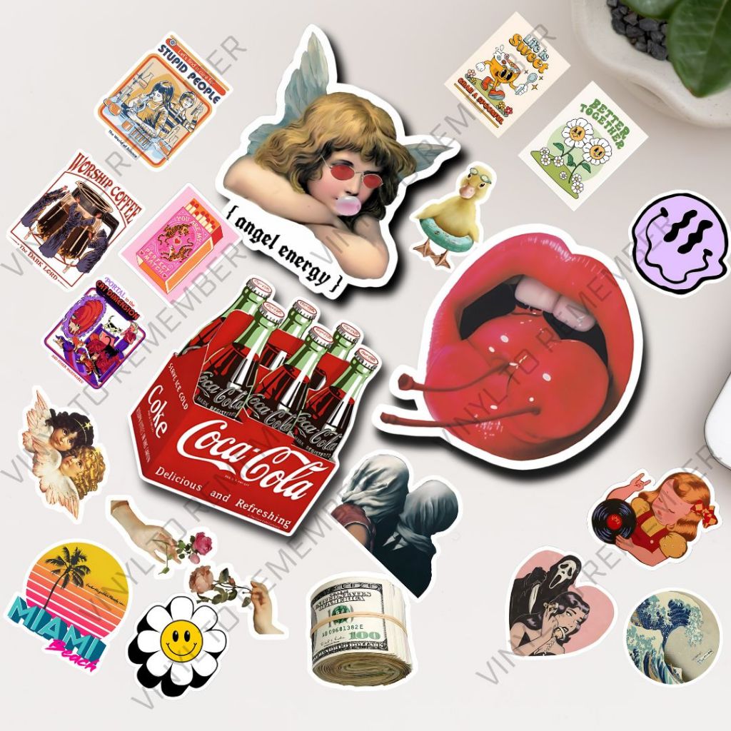 

Stiker Pack Lucu Retro Y2k Aesthetic Vintage Vibes Grafitti Hp Laptop Murah Waterproof