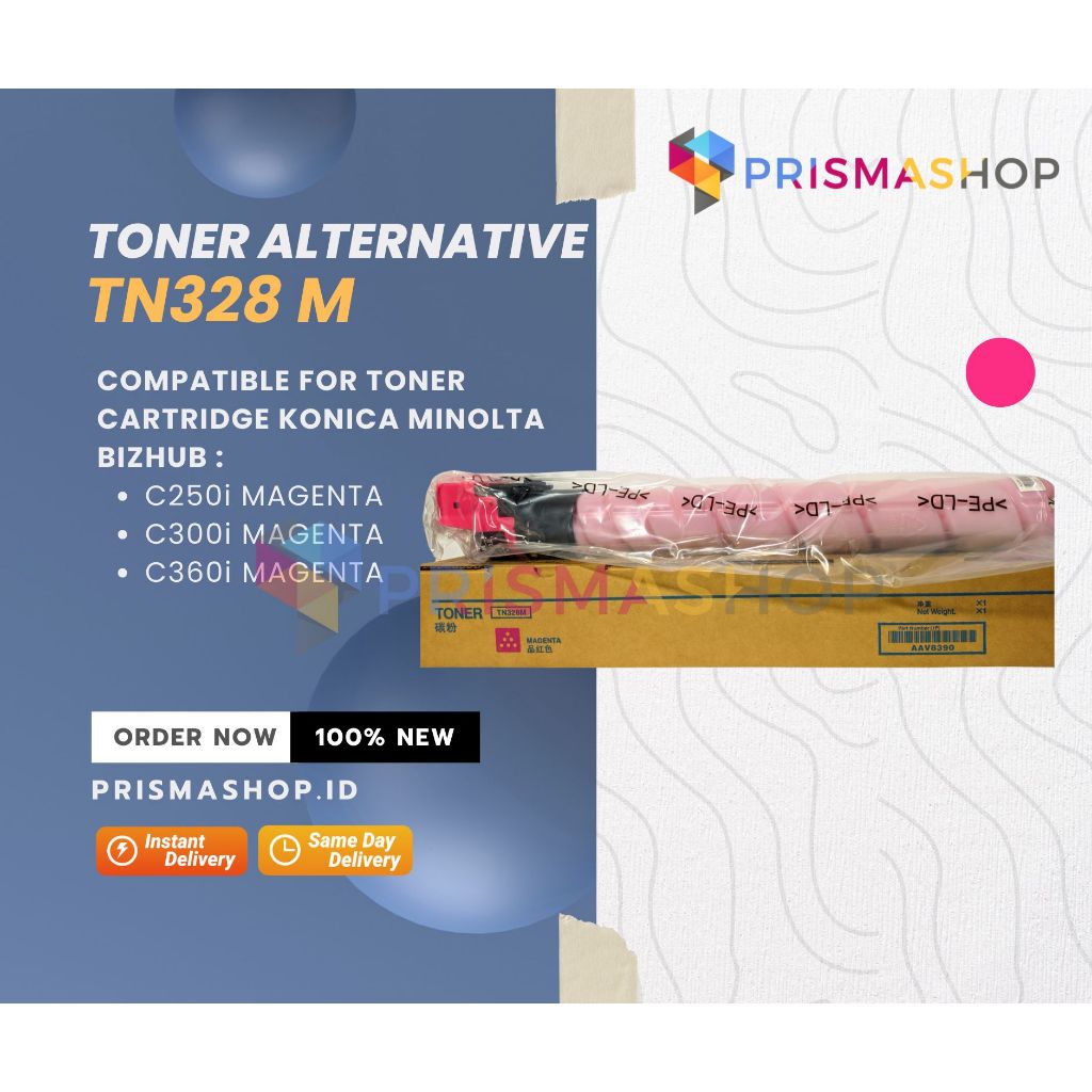 Toner compatible TN328 alternatif for cartridge KONICA MINOLTA BIZHUB C250 C300 C350  MAGENTA