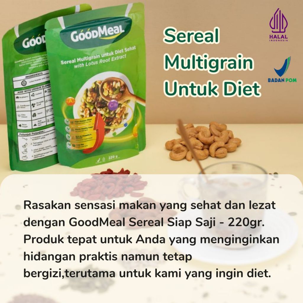 

GoodMeal - Sereal Sehat Multigrain Untuk Menurunkan Gula Darah Tinggi, Mencegah Diabetes