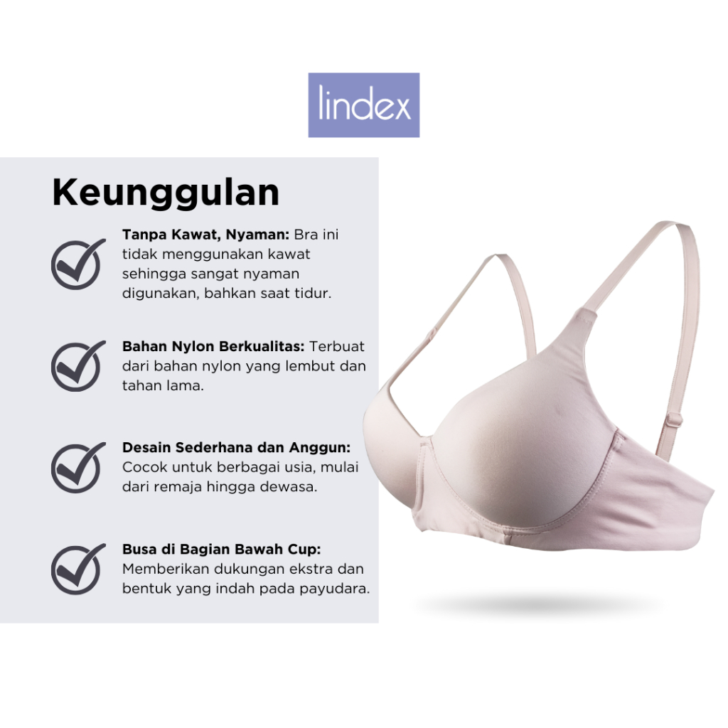 LINDEX Bra Tanpa Kawat / Bra Push Up - LDXBRWL 47