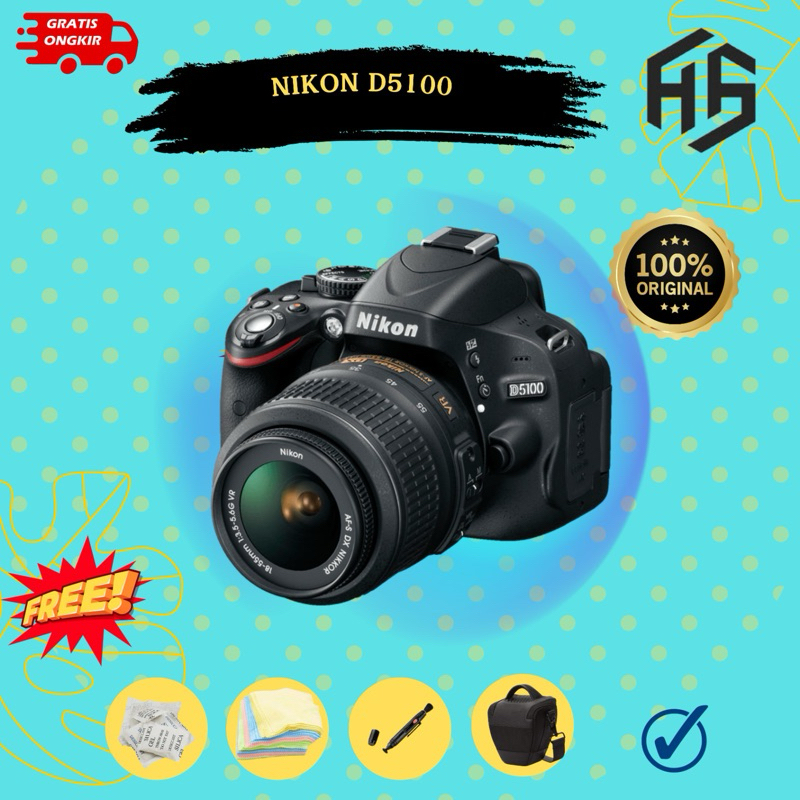 Kamera NIKON D5100 Kit Second BERGARANSI Murah dan Layar Lipat Cocok untuk Pemula Siap Pakai