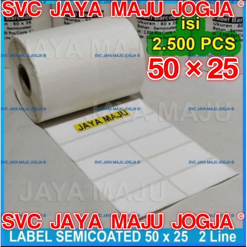 

[ ARGOX ] 50 X 25 SEMICOATED - 2 LINE - FACE IN - ISI 2.500 PCS || CORE 1" || LABEL BARCODE PAKAI RIBBON STIKER LABEL PRINTER BARCODE SEMICOAT BUTIK DISTRO FASHION || 50X25 - OS214 OS 214 NU PLUS CP2140 CP 2140 CP2240 CP 2240 - ISI 2500 PCS