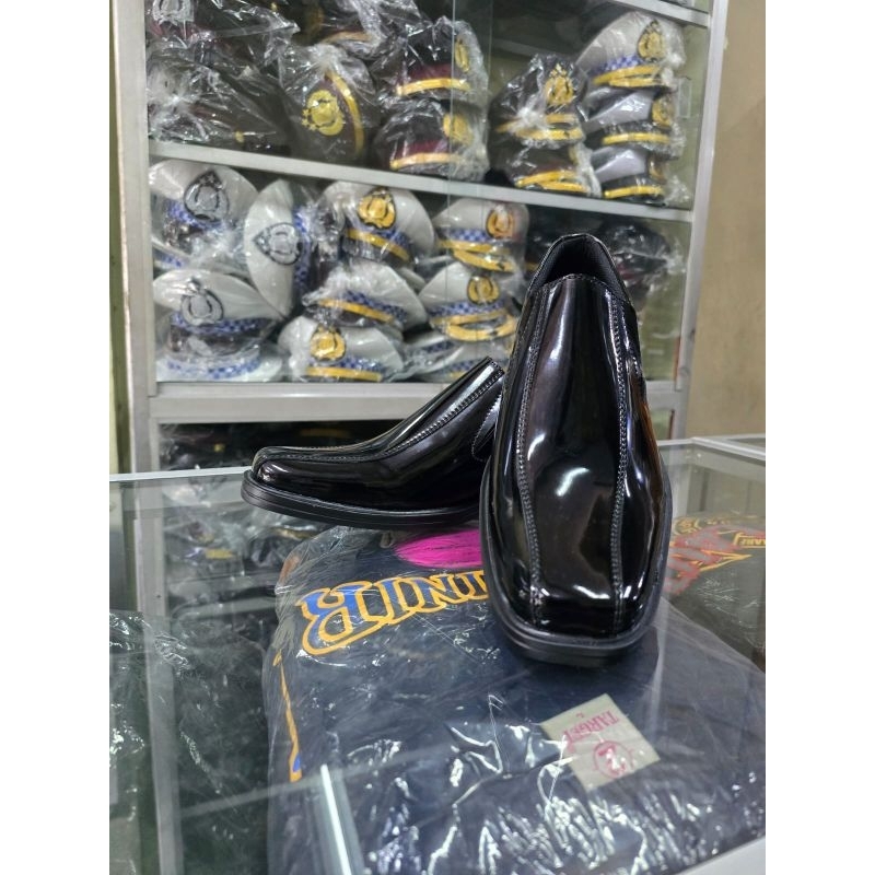 Sepatu Pdh Kilap Pantofel Pria Tanpa Tali | Sepatu Pdh Polisi Kilap | Sepatu Pantofel Tni | sepatu p