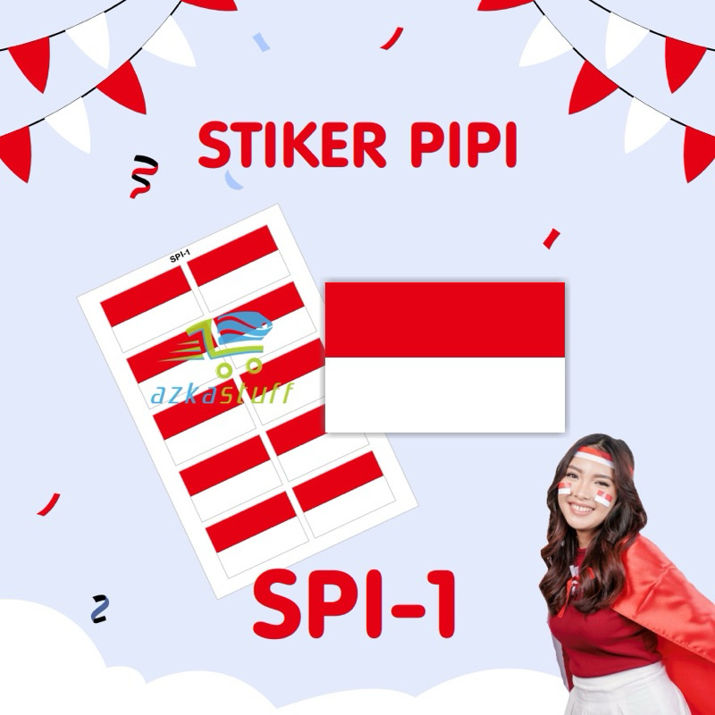 

3 Pcs - Sticker Pipi Merah Putih / Tempelan Pipi Bendera stiker thumbler sticker aesthetic indonesia 17 agustus