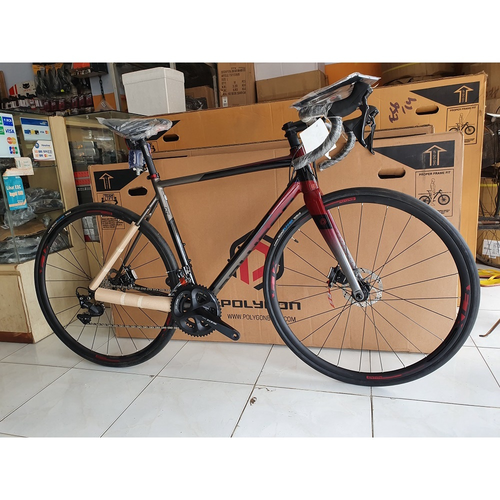 SPECIAL PRICE Polygon Strattos S5D S5 disc 2021 RED size XS S M L XL garansi resmi