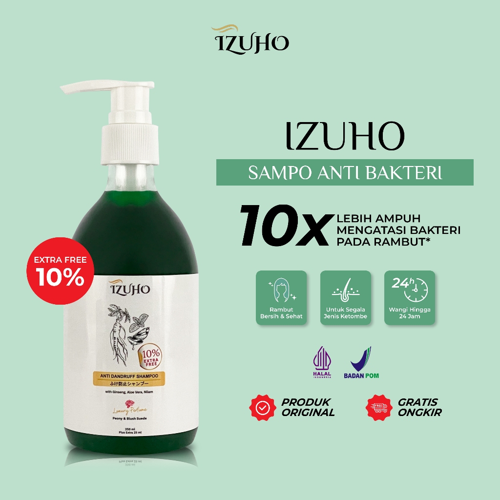 IZUHO - Shampoo Ketombe - Shampoo Ketombe Berkerak - Shampoo Ketombe Basah - Shampoo Ketombe Parah