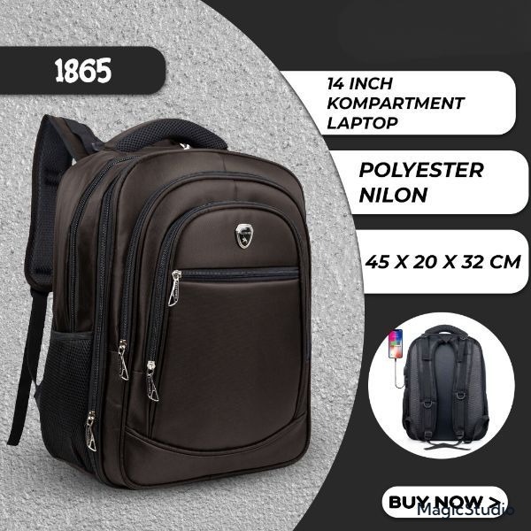 POLO GIVES - Ransel Kerja POLO Original Import 20 Inch + Free Kabel USB + Raincover|tas ransel polo|