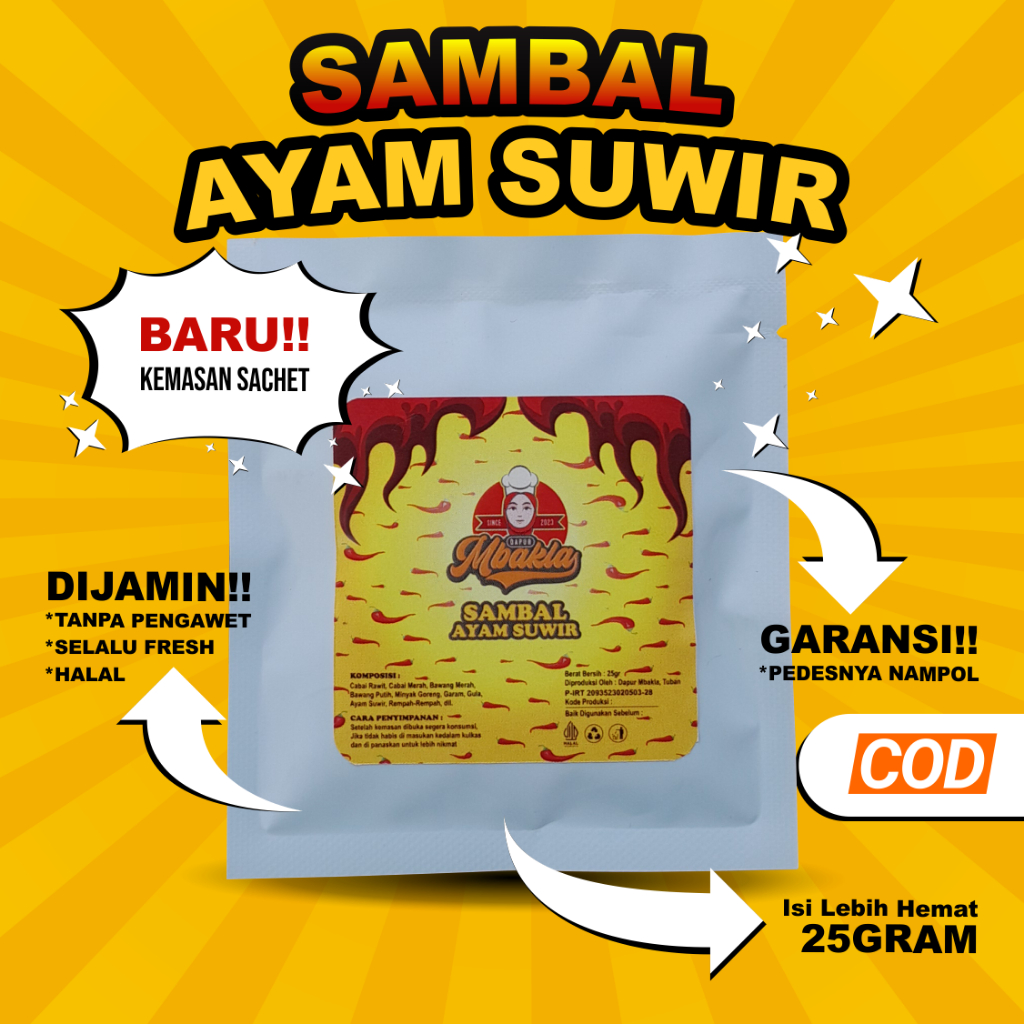 

Sambal Sachet Ayam Suwir Dapur Mbakla