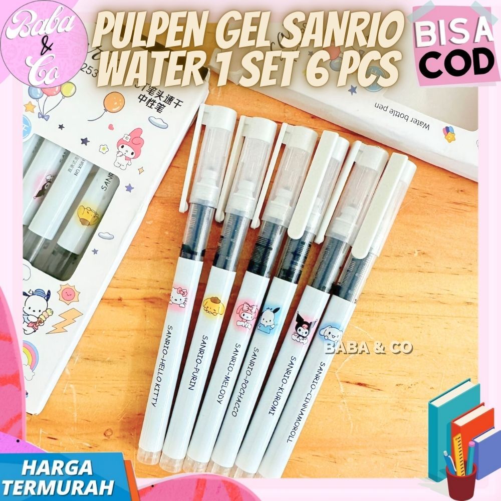 

PULPEN SANRIO PEN GEL SANRIO GEL WATER 1 SET 6pcs LUCU UNIK 1 BOX 6pcs PEN SANRIO WATER
