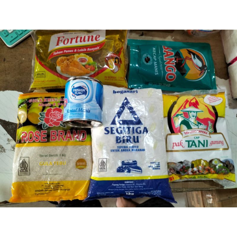 

Paket Sembako Murah A / Paket Sembako Hemat / Hampers Lebaran (Minyak,Kecap,Gula,Susu Kaleng, Tepung Terigu, Tepung Tapioka) Bisa Request Silahkan Chat Admin