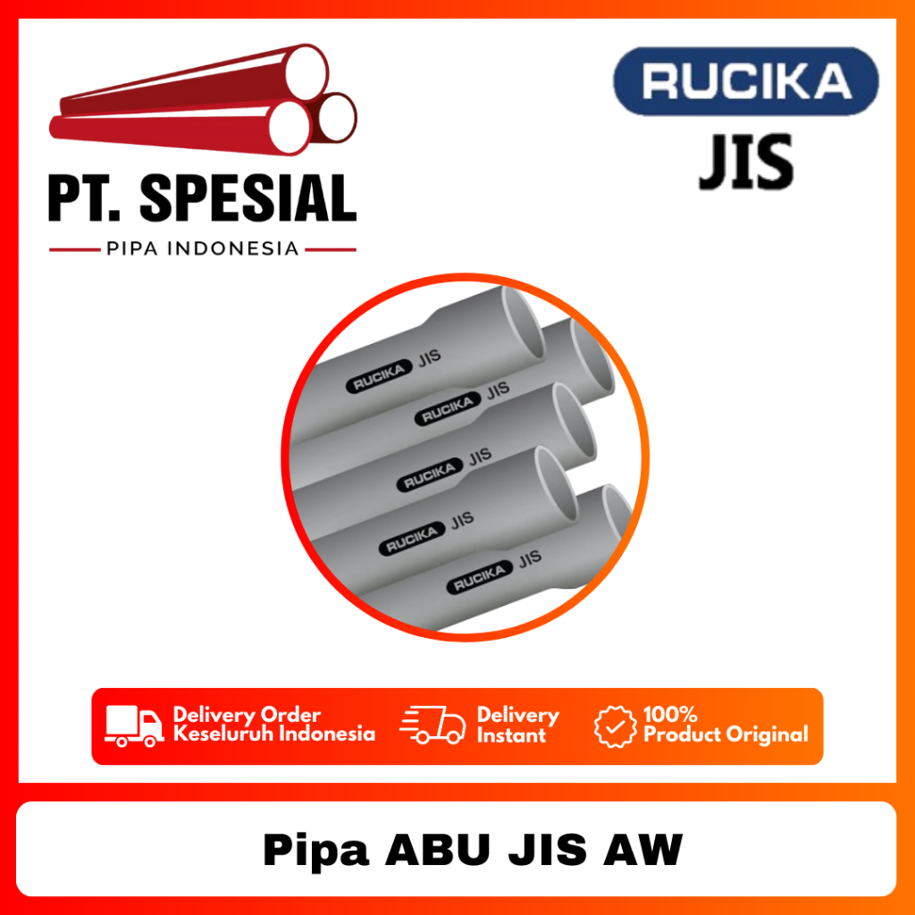 Pipa PVC Abu JIS Rucika Type VP 2 Inch / Pipa JIS AW Rucika PerBatang 4Mtr - 08