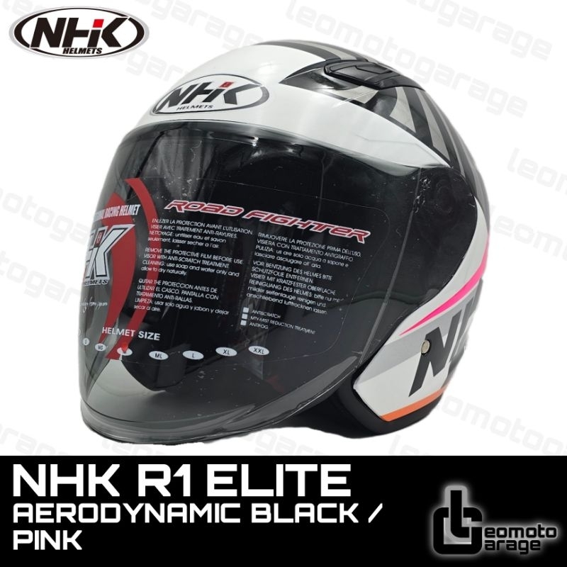 HELM NHK R1 ELITE AERODYNAMIC HELM HALF FACE BLACK / PINK