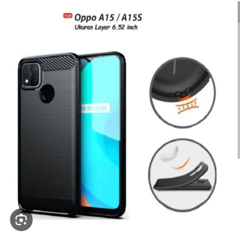 Softcase Silikon Ipaky Carbon OPPO A15 OPPO A15S
