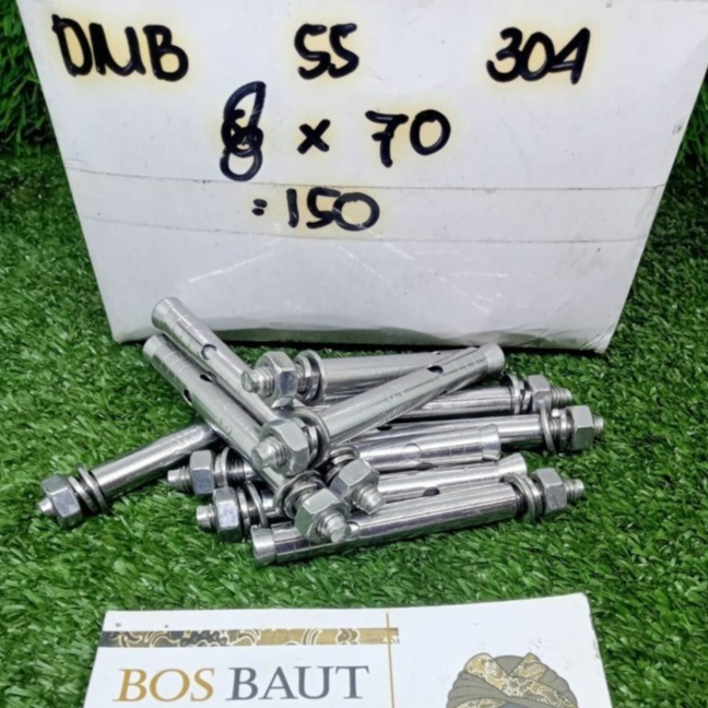 Dynabolt SS304 M8X70 /Baut Beton/Dinabol /Dinabolt Stainless M8X70