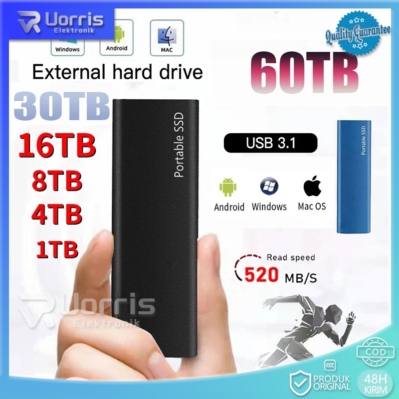 SSD Eksternal 4TB USB 3.0 Type-C ssd laptop PC ssd portable eksternal hp solid state drive